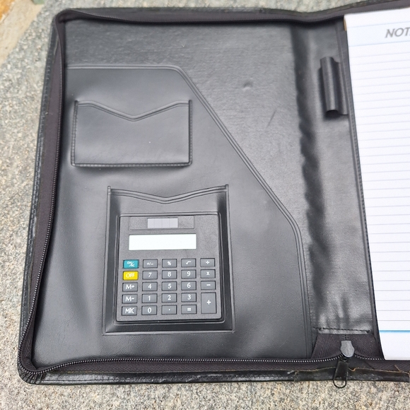 Daytimer Leather Planner Journal Notebook Holder Portfolio Folder Calculator bag - Picture 11 of 13